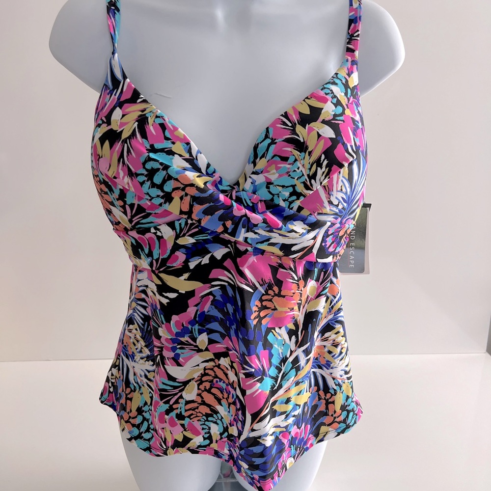 NWT Macys Island Escape swim suit tankini size 10